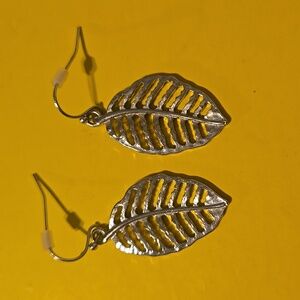 Elegant Sterling Silver Leaf Earrings
